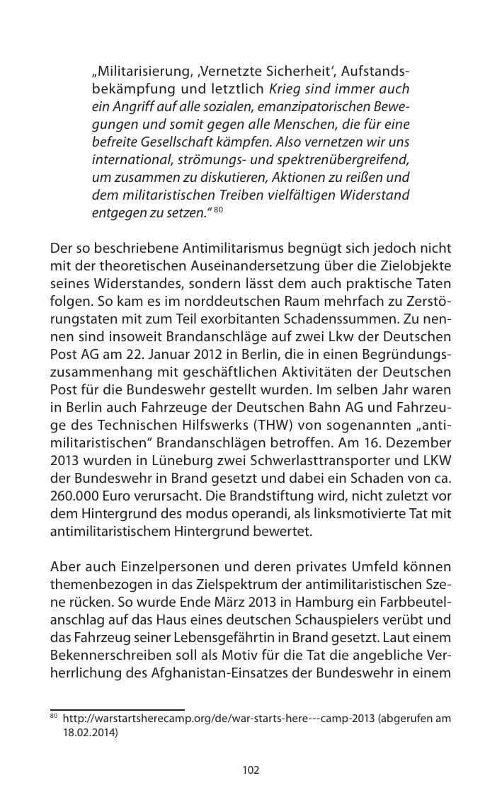 Seite 104 des Verfassungsschutzbericht 2013 Mecklenburg-Vorpommern