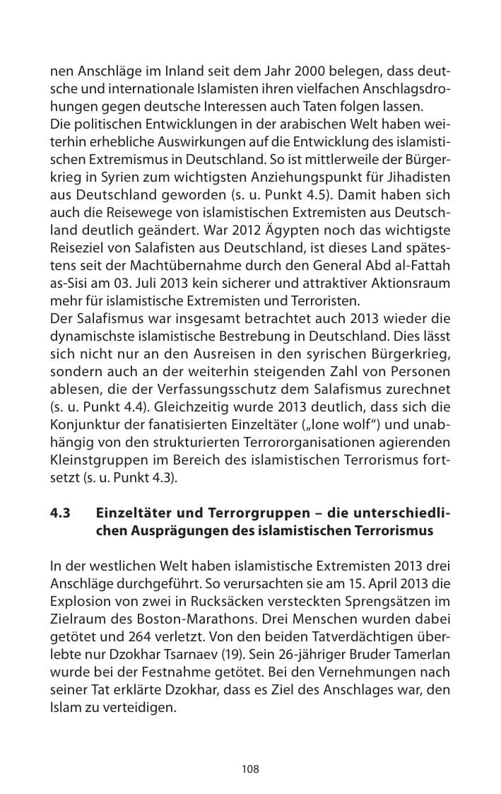 Seite 110 des Verfassungsschutzbericht 2013 Mecklenburg-Vorpommern