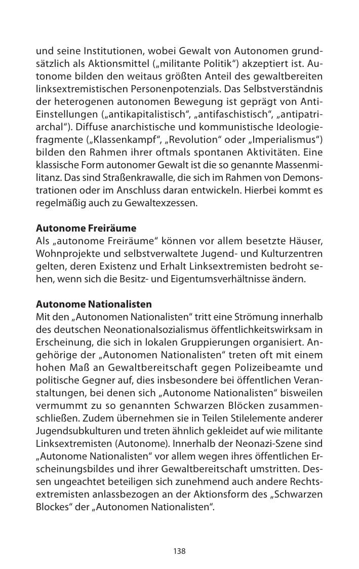 Seite 140 des Verfassungsschutzbericht 2013 Mecklenburg-Vorpommern