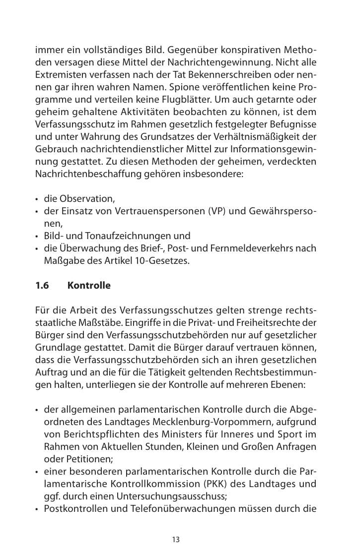 Seite 15 des Verfassungsschutzbericht 2013 Mecklenburg-Vorpommern