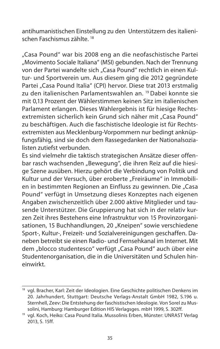 Seite 37 des Verfassungsschutzbericht 2013 Mecklenburg-Vorpommern