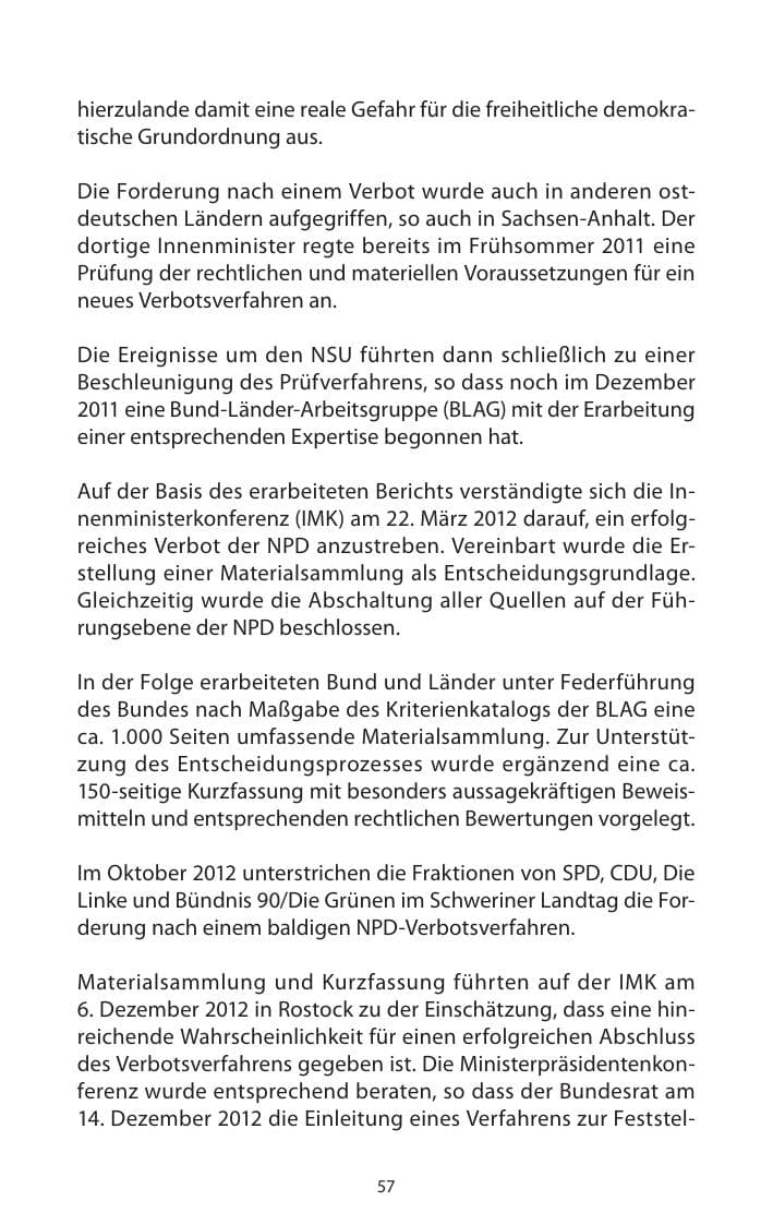 Seite 59 des Verfassungsschutzbericht 2013 Mecklenburg-Vorpommern