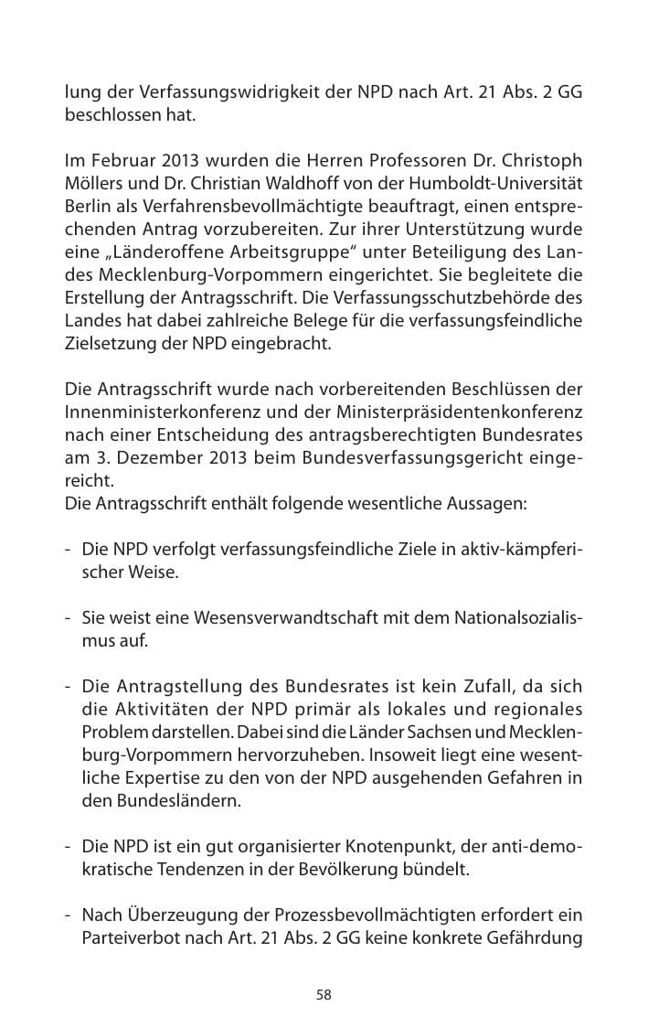 Seite 60 des Verfassungsschutzbericht 2013 Mecklenburg-Vorpommern