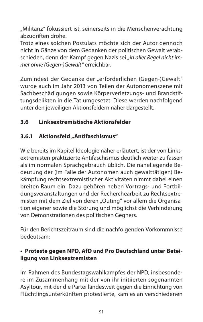 Seite 93 des Verfassungsschutzbericht 2013 Mecklenburg-Vorpommern