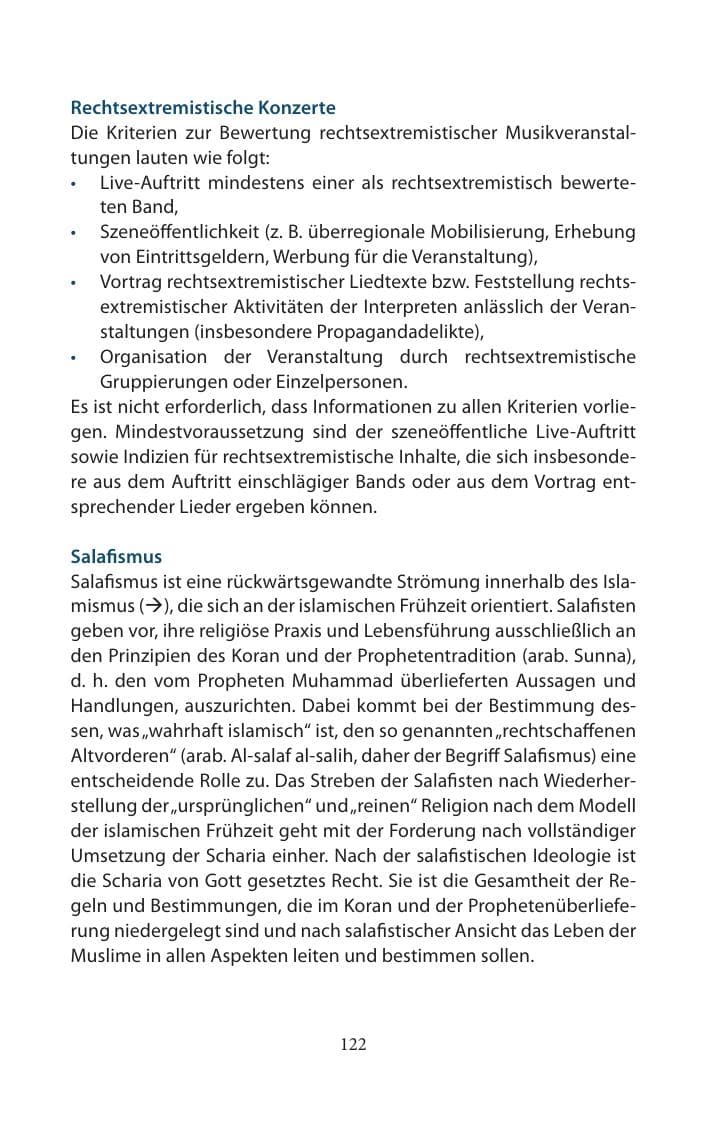 Seite 122 des Verfassungsschutzbericht 2014 Mecklenburg-Vorpommern