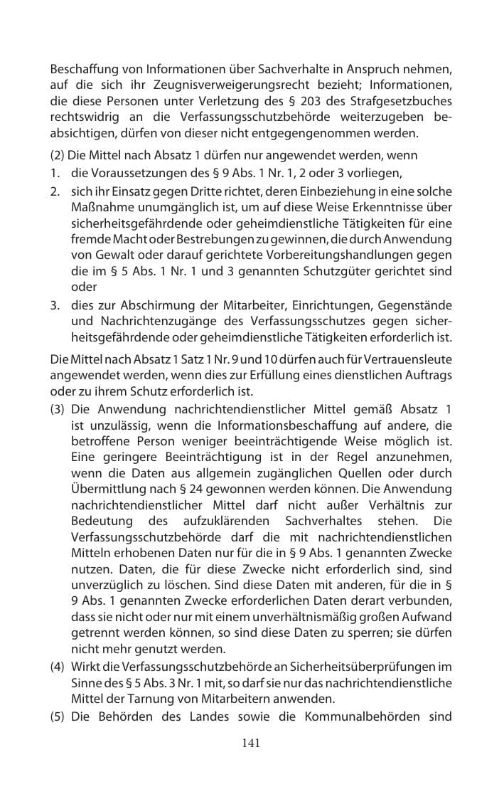 Seite 141 des Verfassungsschutzbericht 2014 Mecklenburg-Vorpommern