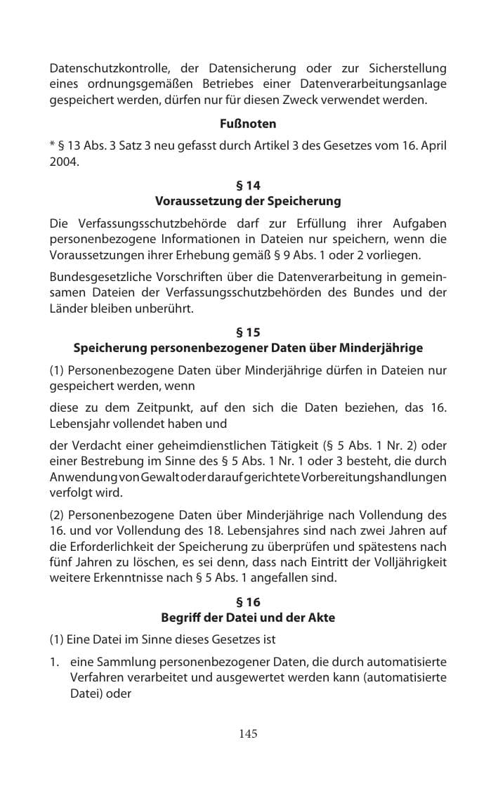 Seite 145 des Verfassungsschutzbericht 2014 Mecklenburg-Vorpommern