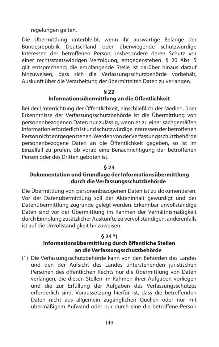 Seite 149 des Verfassungsschutzbericht 2014 Mecklenburg-Vorpommern