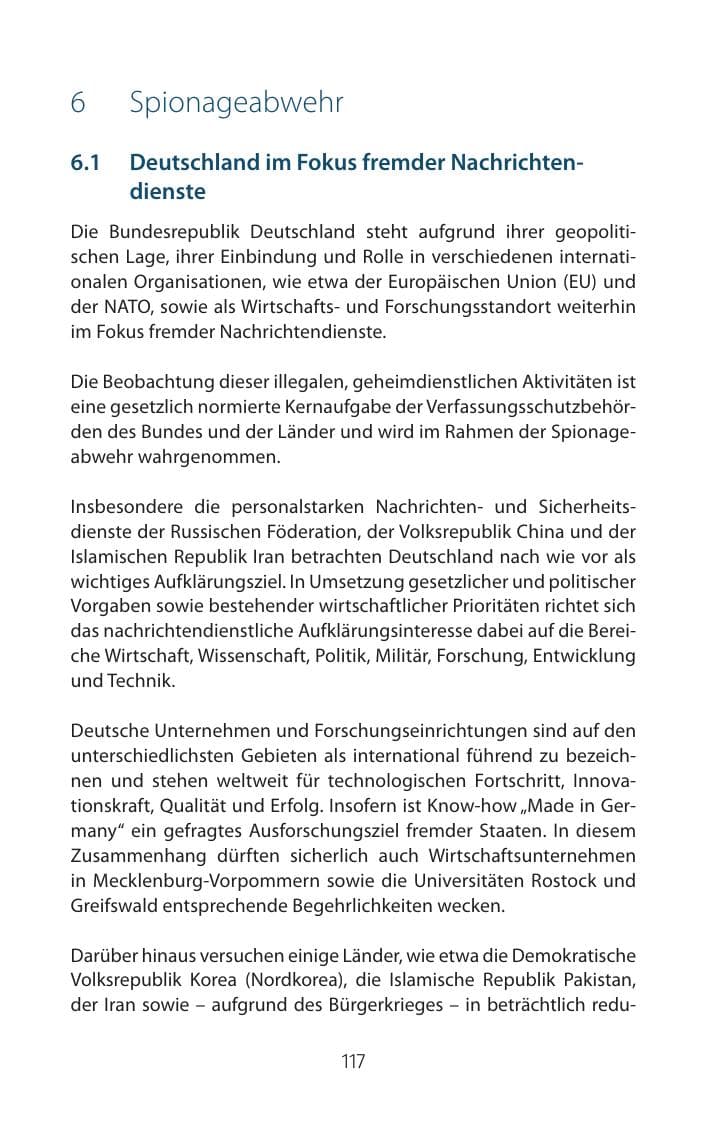 Seite 117 des Verfassungsschutzbericht 2015 Mecklenburg-Vorpommern