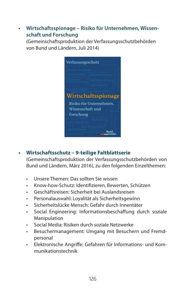 Seite 126 des Verfassungsschutzbericht 2015 Mecklenburg-Vorpommern