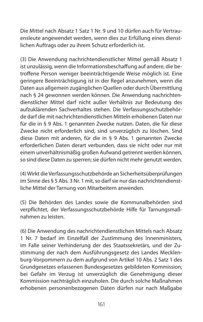 Seite 161 des Verfassungsschutzbericht 2015 Mecklenburg-Vorpommern