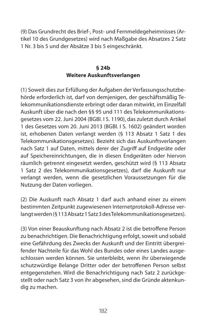 Seite 182 des Verfassungsschutzbericht 2015 Mecklenburg-Vorpommern