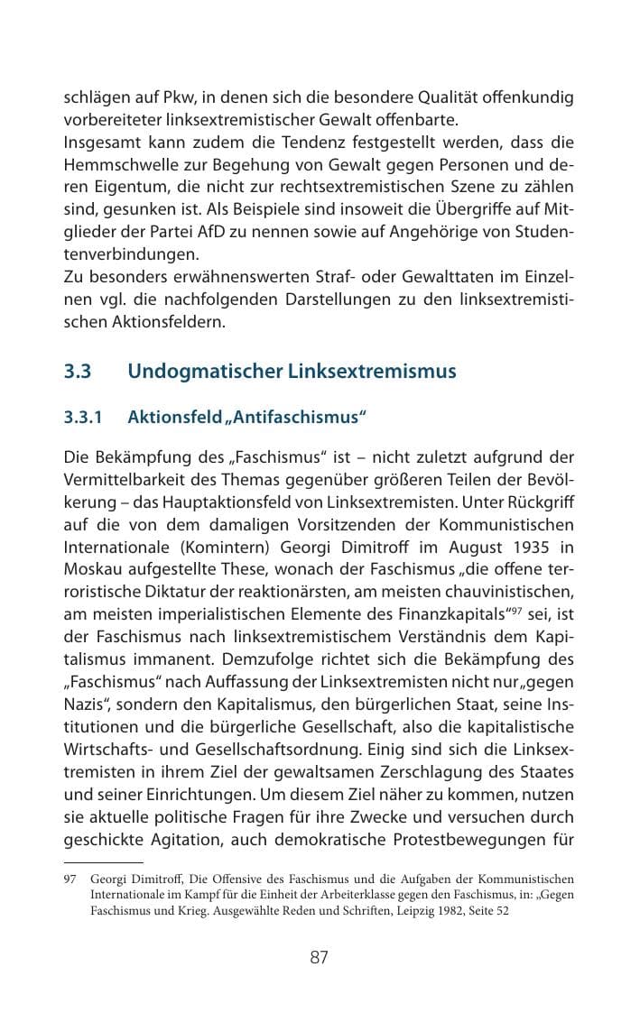 Seite 87 des Verfassungsschutzbericht 2015 Mecklenburg-Vorpommern