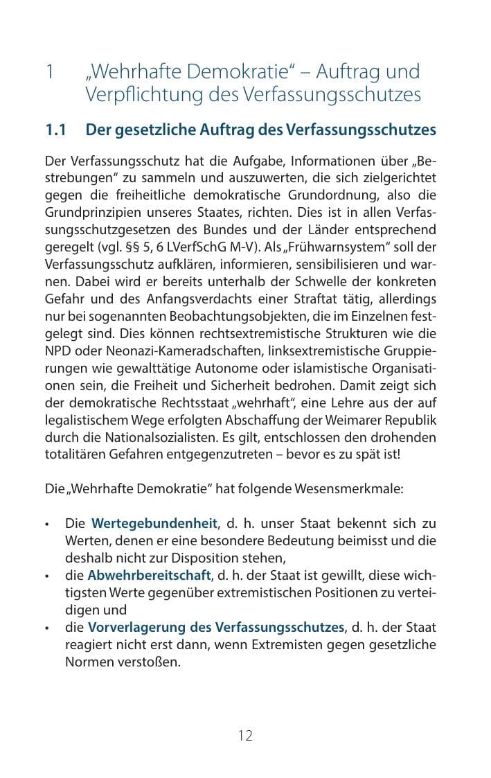 Seite 11 des Verfassungsschutzbericht 2016 Mecklenburg-Vorpommern