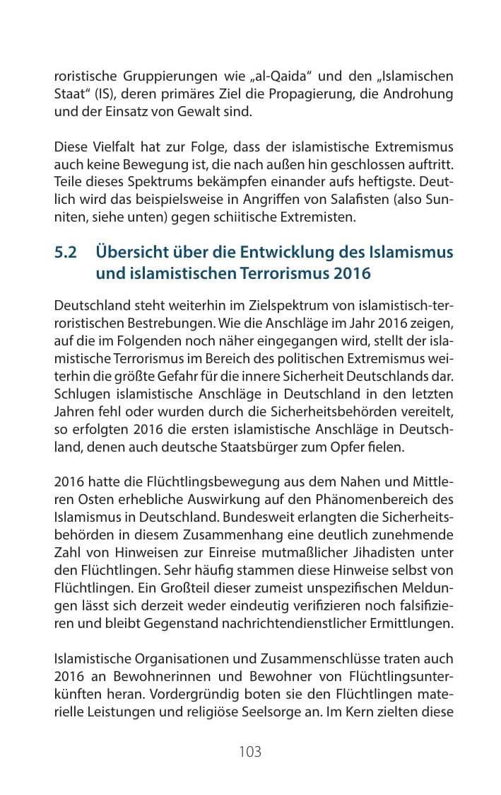 Seite 102 des Verfassungsschutzbericht 2016 Mecklenburg-Vorpommern