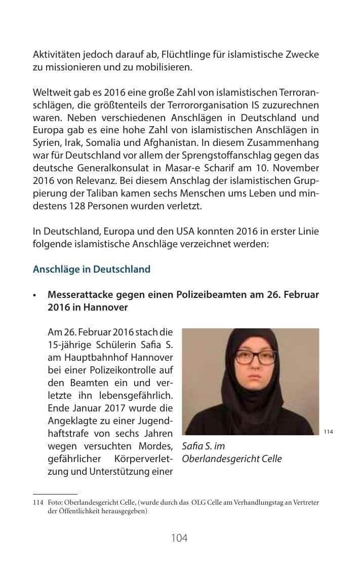 Seite 103 des Verfassungsschutzbericht 2016 Mecklenburg-Vorpommern