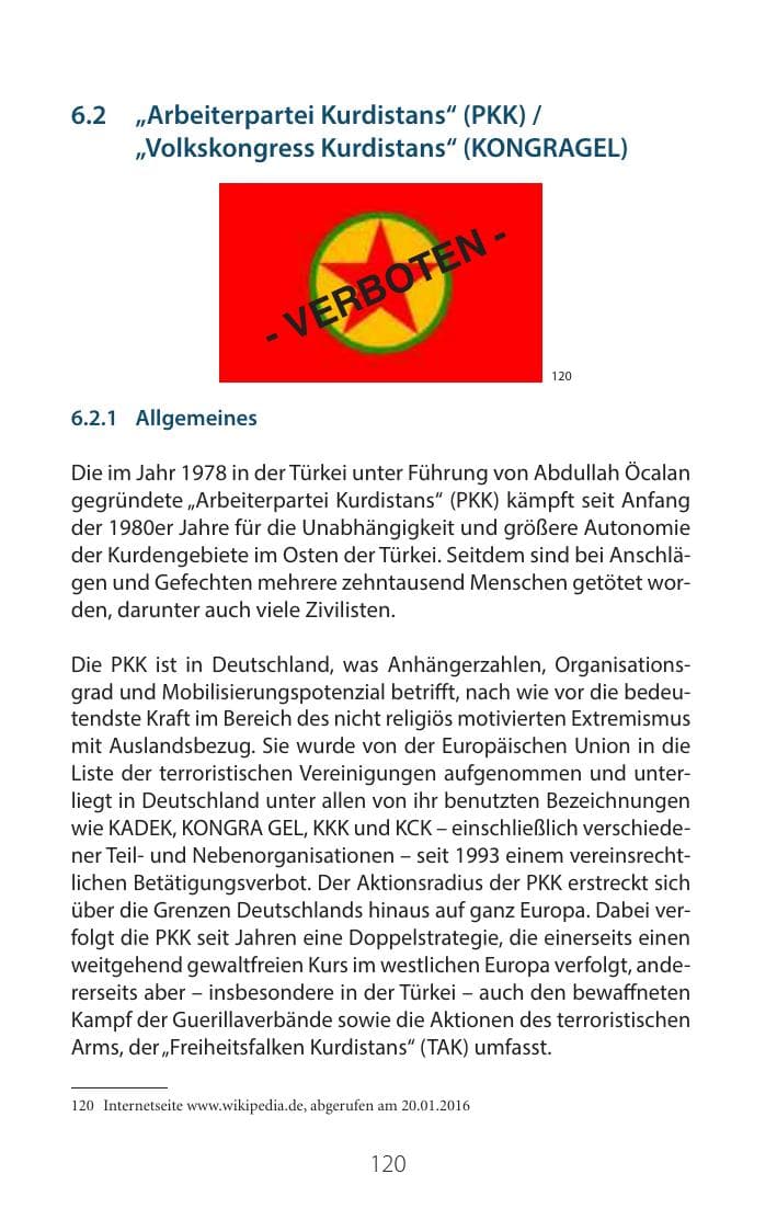 Seite 119 des Verfassungsschutzbericht 2016 Mecklenburg-Vorpommern
