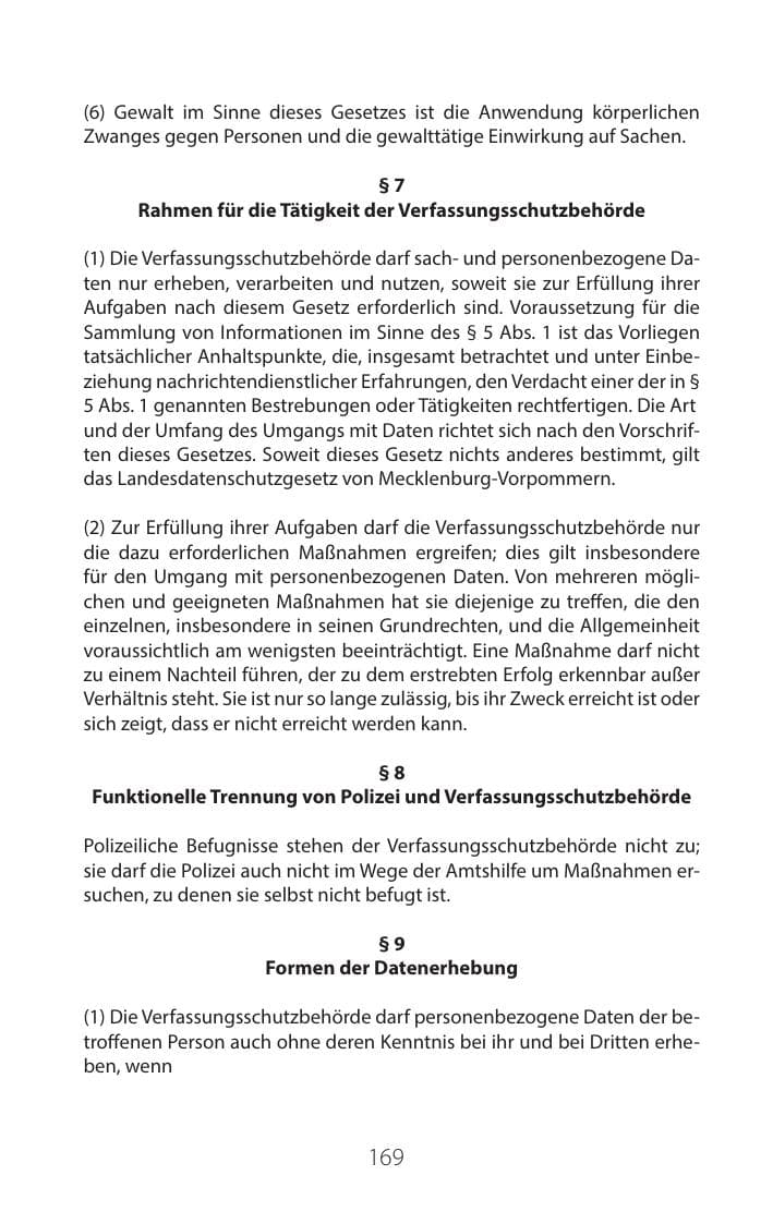 Seite 168 des Verfassungsschutzbericht 2016 Mecklenburg-Vorpommern