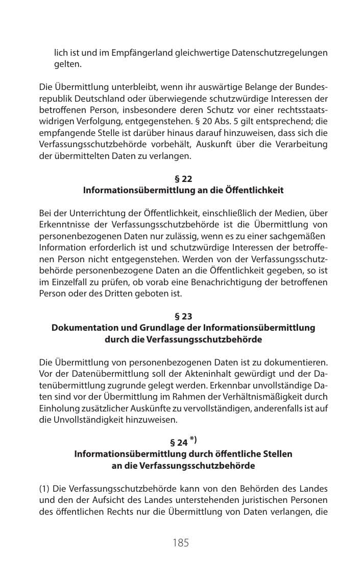 Seite 184 des Verfassungsschutzbericht 2016 Mecklenburg-Vorpommern