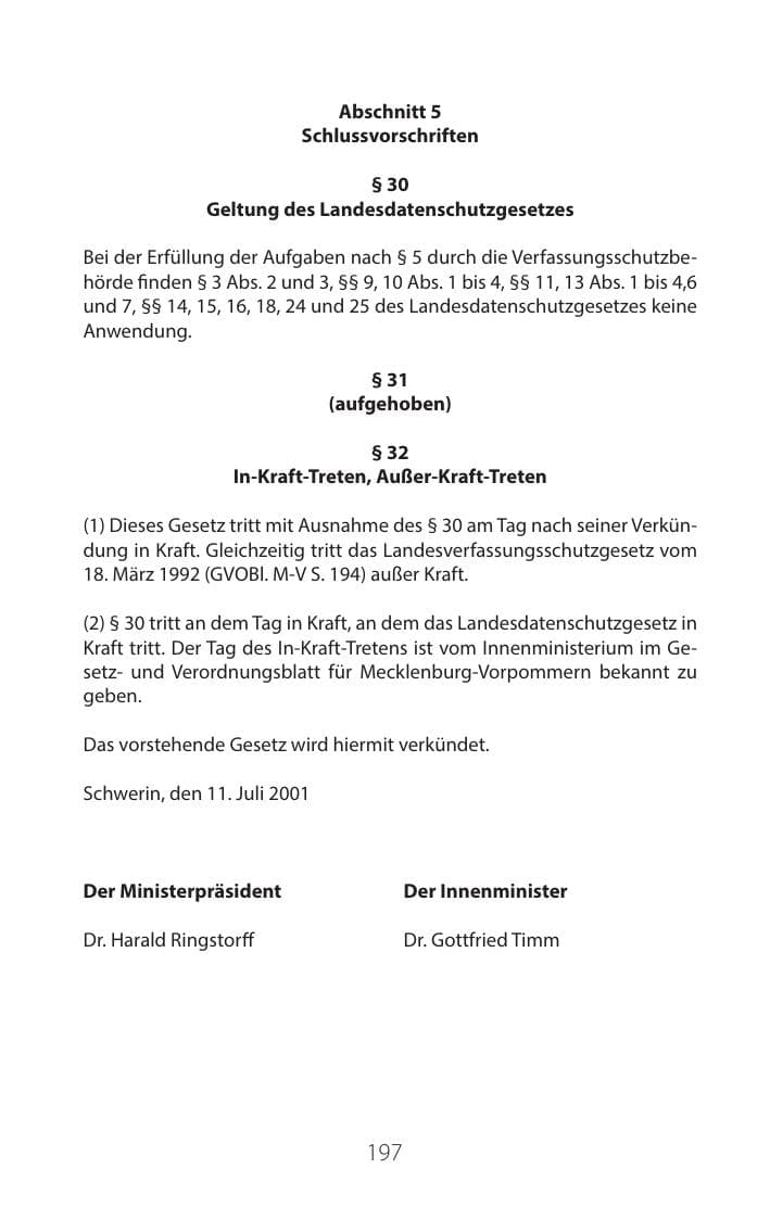 Seite 196 des Verfassungsschutzbericht 2016 Mecklenburg-Vorpommern
