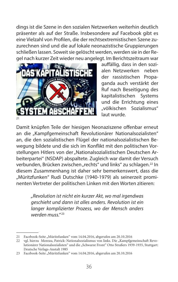 Seite 35 des Verfassungsschutzbericht 2016 Mecklenburg-Vorpommern