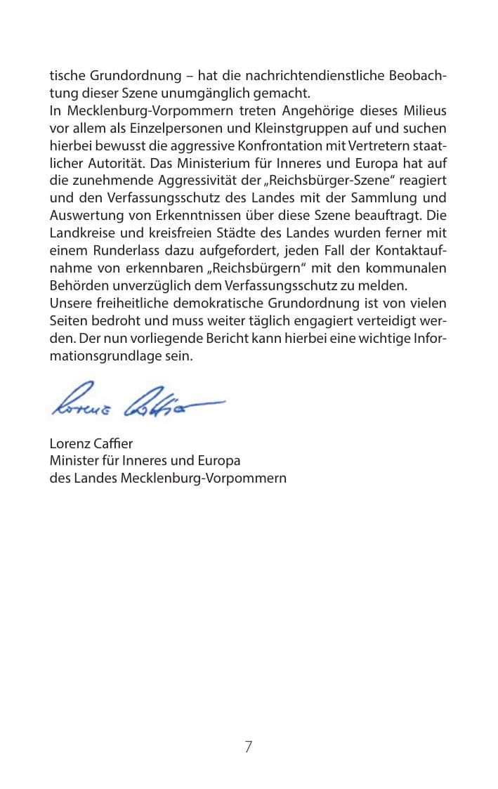 Seite 6 des Verfassungsschutzbericht 2016 Mecklenburg-Vorpommern