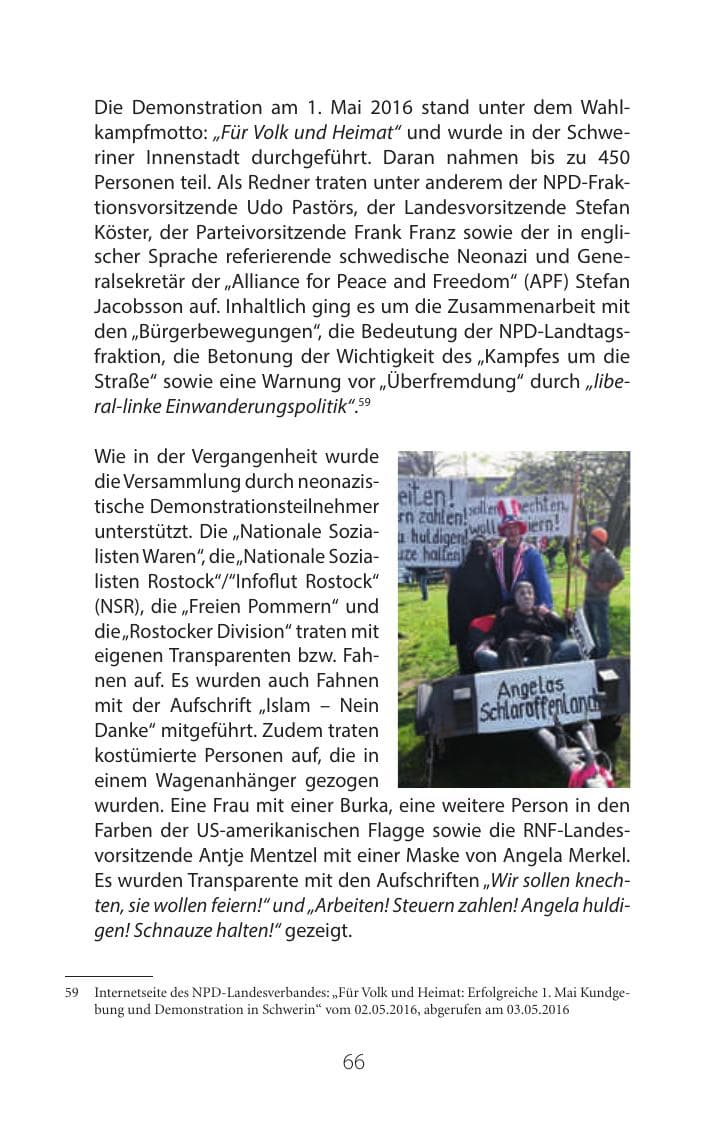 Seite 65 des Verfassungsschutzbericht 2016 Mecklenburg-Vorpommern