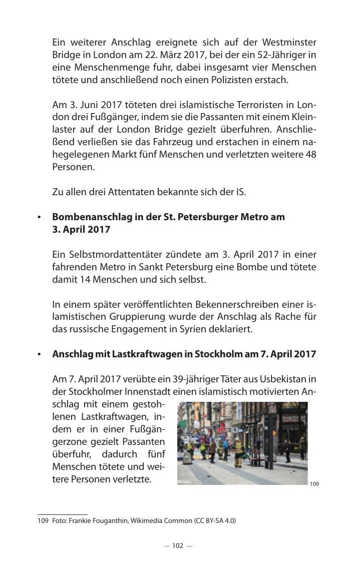 Seite 106 des Verfassungsschutzbericht 2017 Mecklenburg-Vorpommern