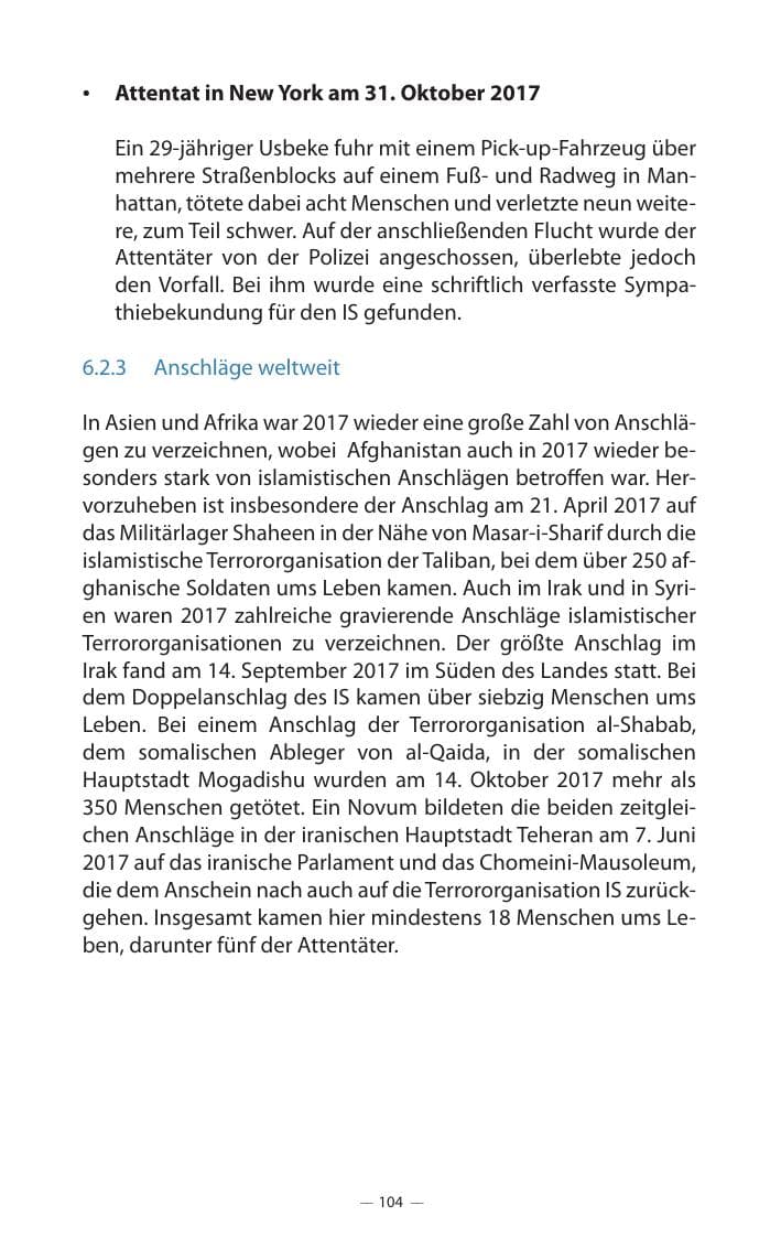 Seite 108 des Verfassungsschutzbericht 2017 Mecklenburg-Vorpommern