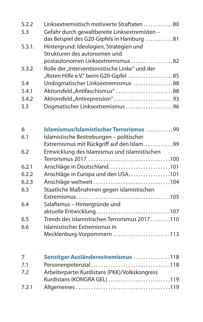 Seite 12 des Verfassungsschutzbericht 2017 Mecklenburg-Vorpommern