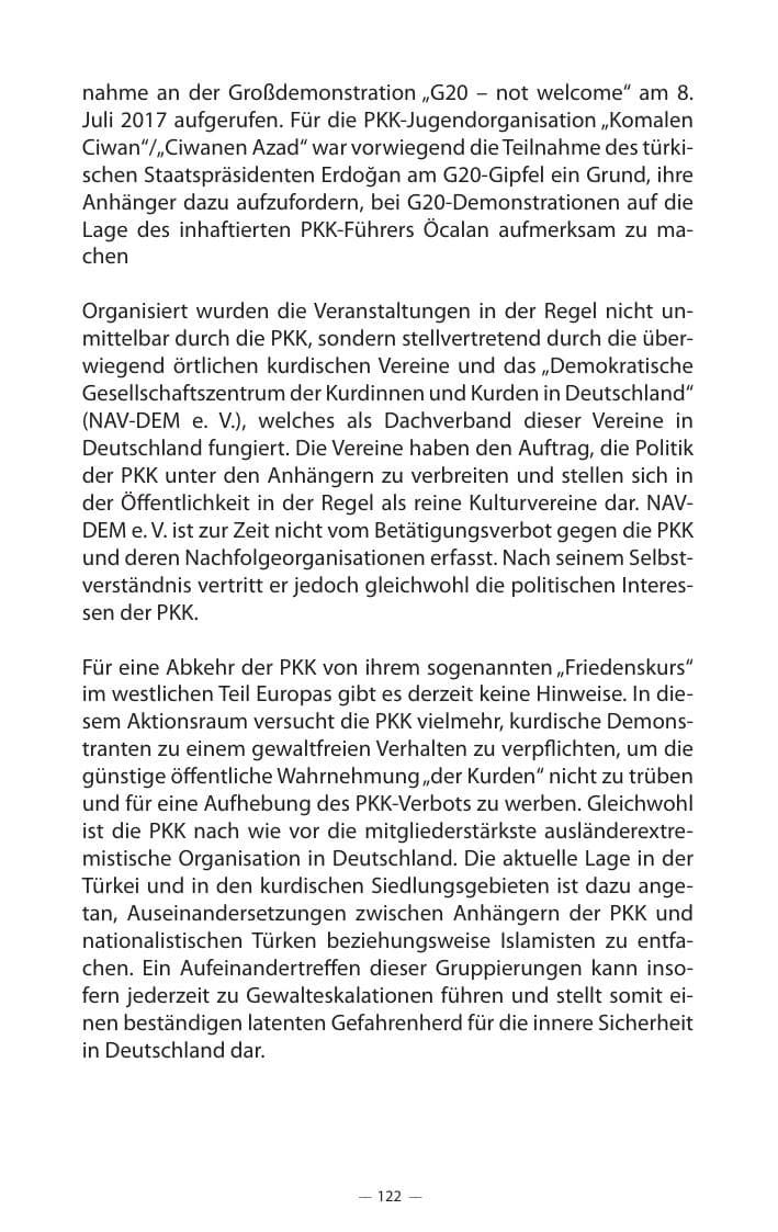Seite 126 des Verfassungsschutzbericht 2017 Mecklenburg-Vorpommern