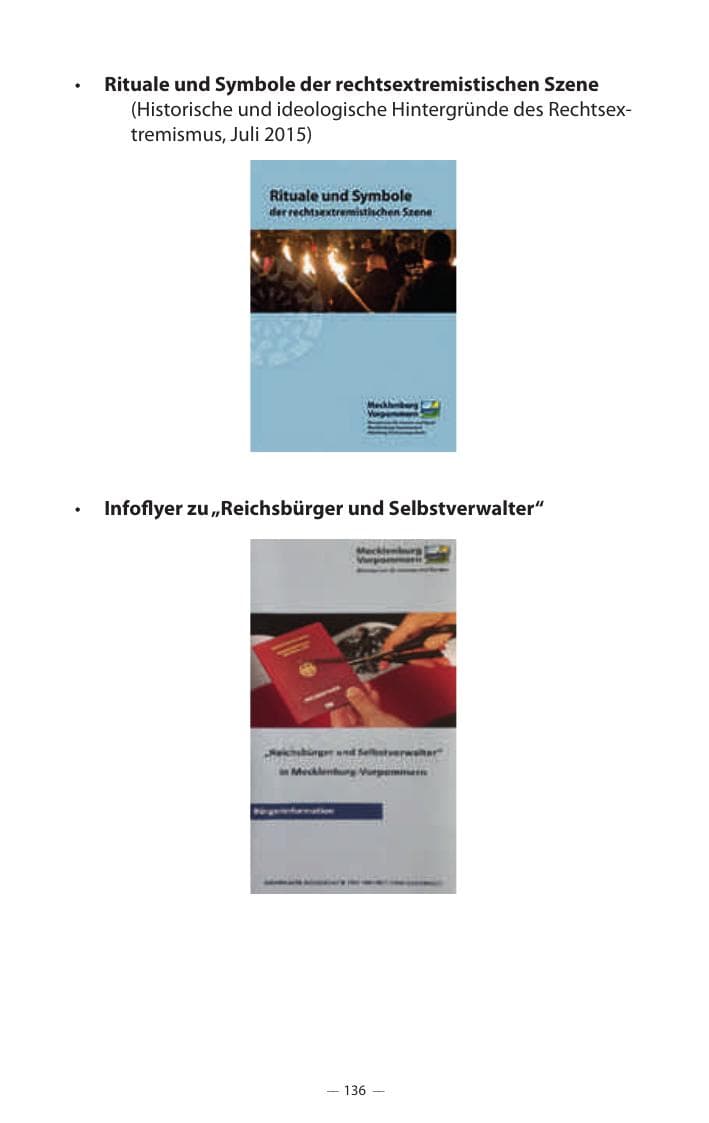Seite 140 des Verfassungsschutzbericht 2017 Mecklenburg-Vorpommern