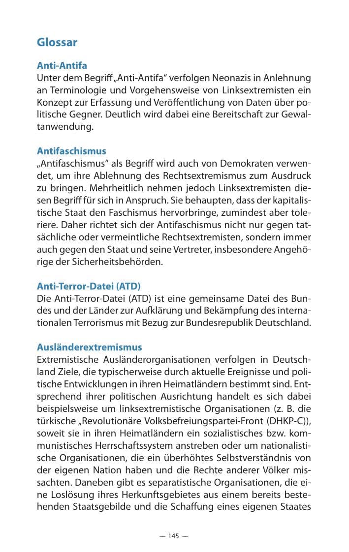 Seite 149 des Verfassungsschutzbericht 2017 Mecklenburg-Vorpommern