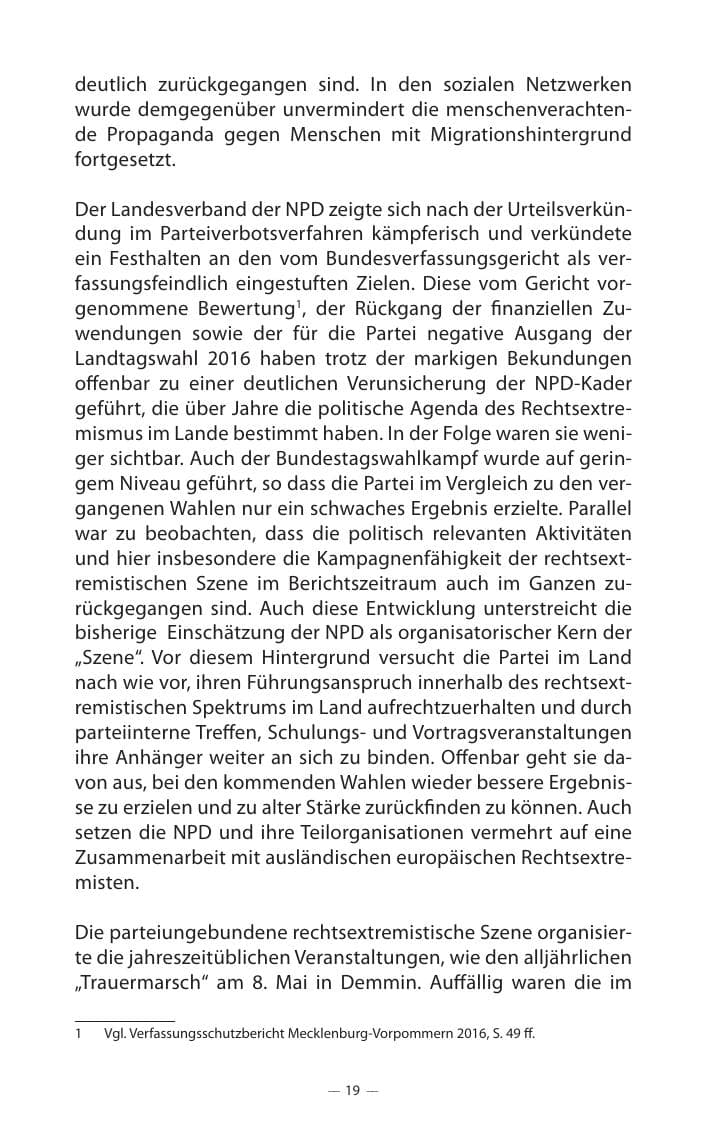 Seite 23 des Verfassungsschutzbericht 2017 Mecklenburg-Vorpommern
