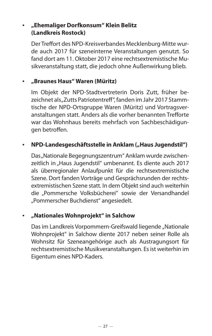 Seite 31 des Verfassungsschutzbericht 2017 Mecklenburg-Vorpommern