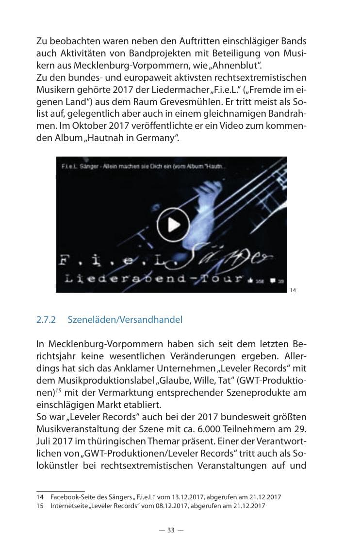 Seite 37 des Verfassungsschutzbericht 2017 Mecklenburg-Vorpommern