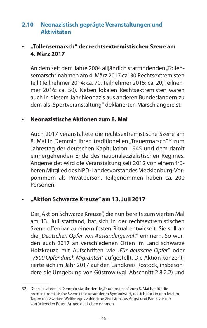 Seite 50 des Verfassungsschutzbericht 2017 Mecklenburg-Vorpommern