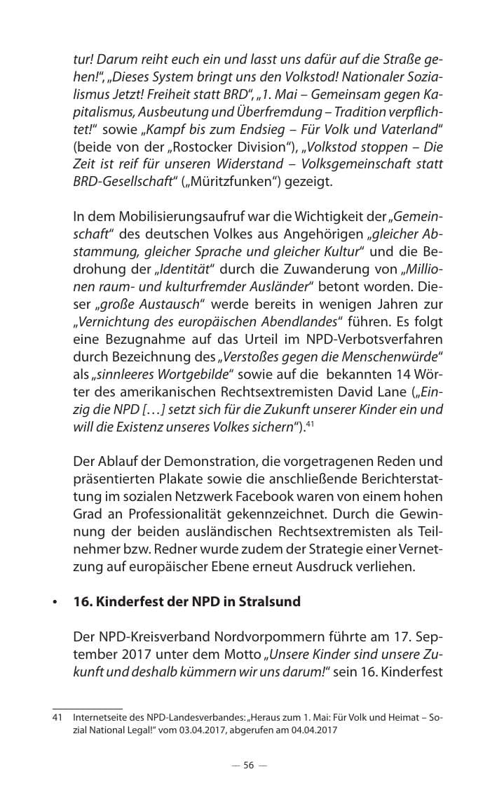 Seite 60 des Verfassungsschutzbericht 2017 Mecklenburg-Vorpommern