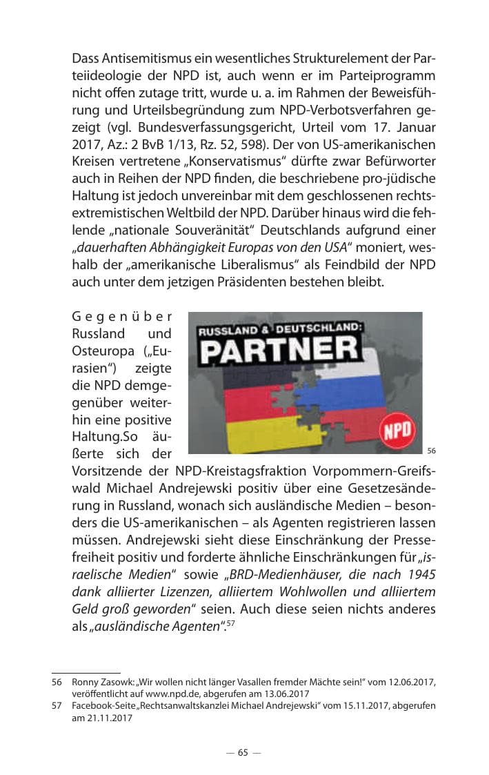 Seite 69 des Verfassungsschutzbericht 2017 Mecklenburg-Vorpommern