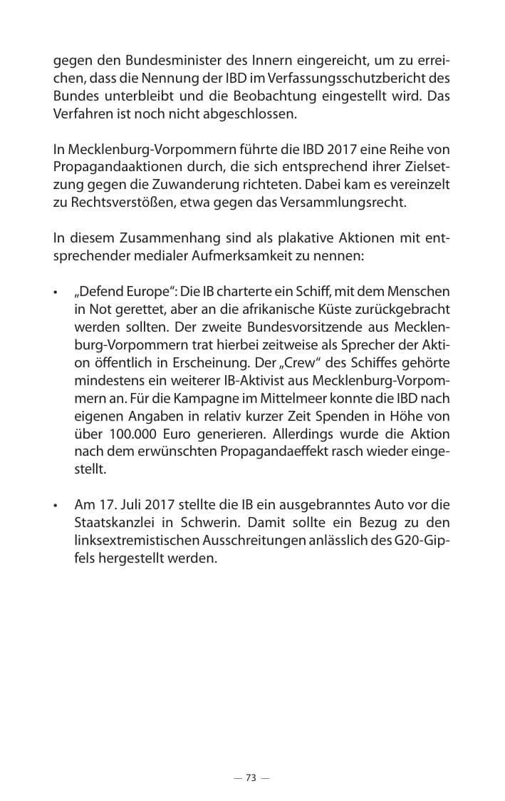 Seite 77 des Verfassungsschutzbericht 2017 Mecklenburg-Vorpommern