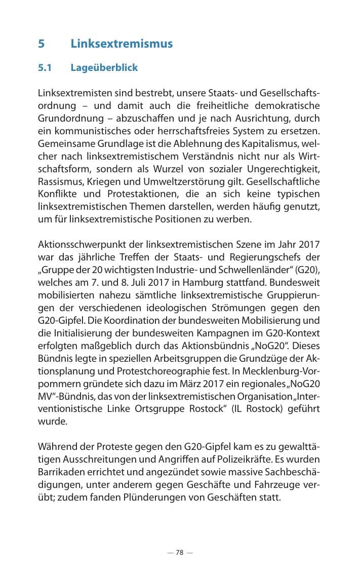 Seite 82 des Verfassungsschutzbericht 2017 Mecklenburg-Vorpommern