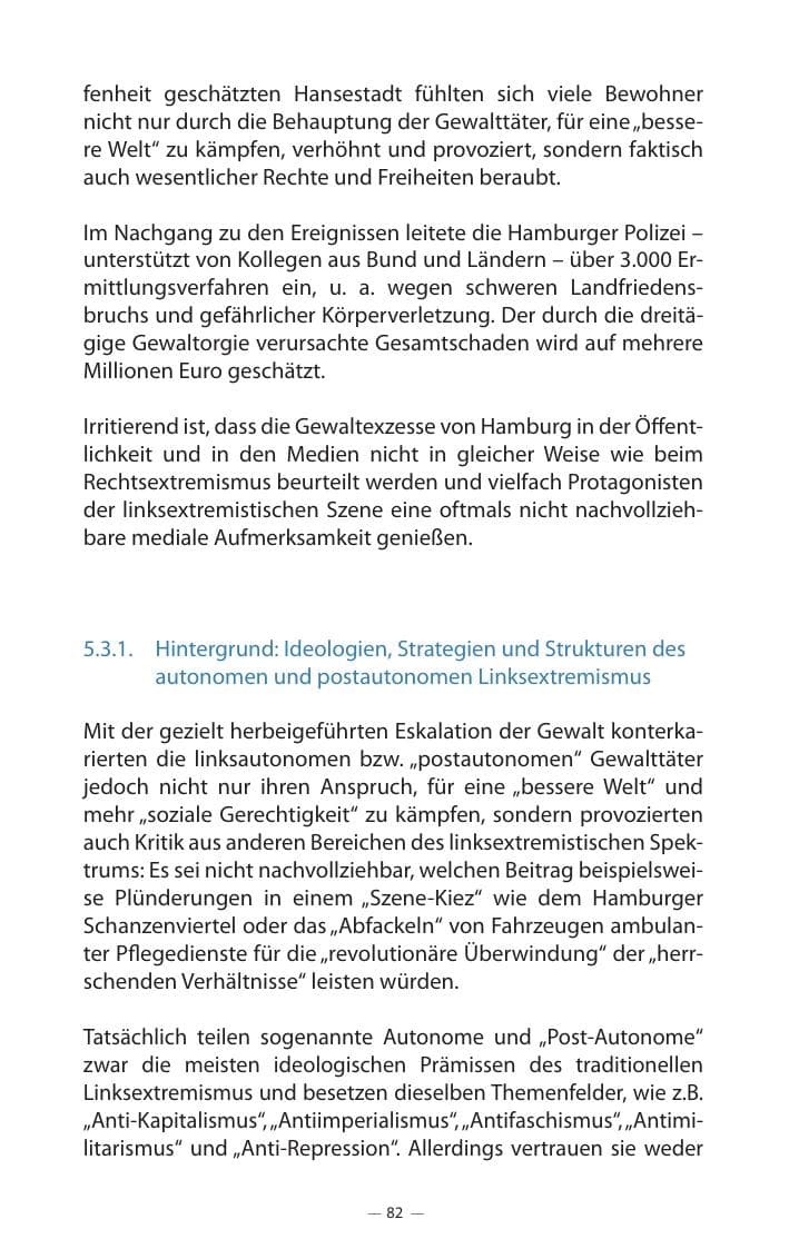 Seite 86 des Verfassungsschutzbericht 2017 Mecklenburg-Vorpommern