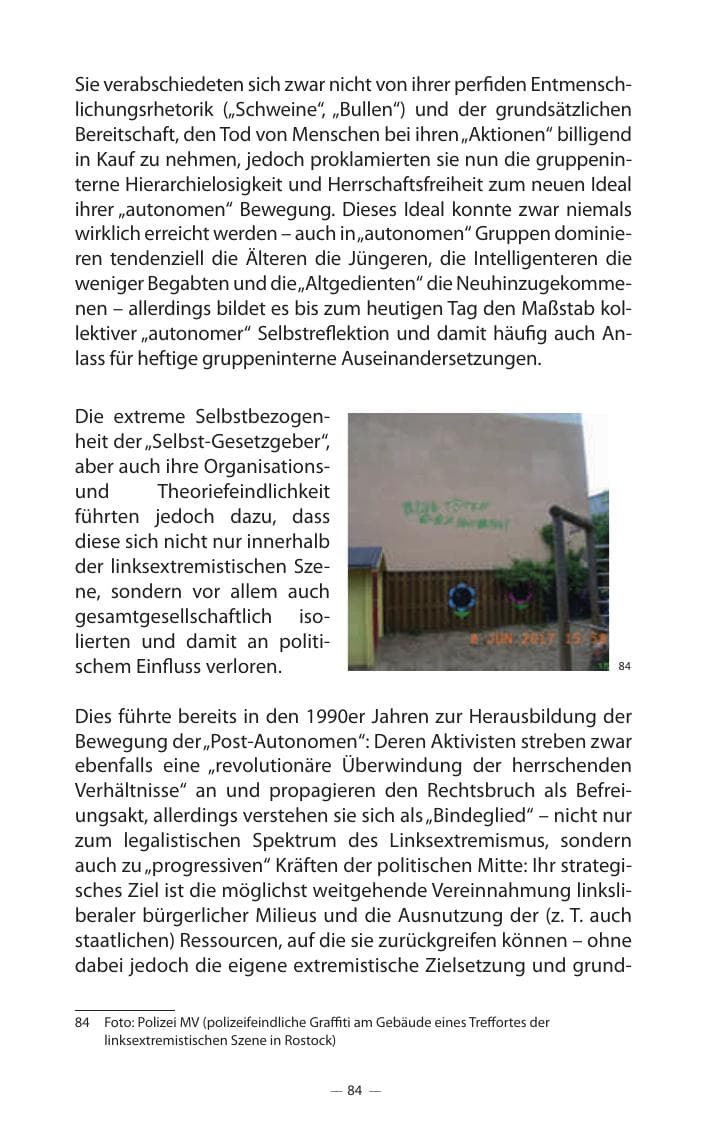 Seite 88 des Verfassungsschutzbericht 2017 Mecklenburg-Vorpommern