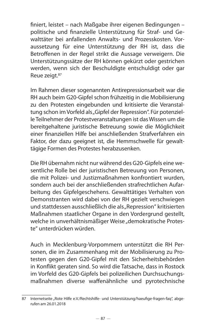 Seite 91 des Verfassungsschutzbericht 2017 Mecklenburg-Vorpommern