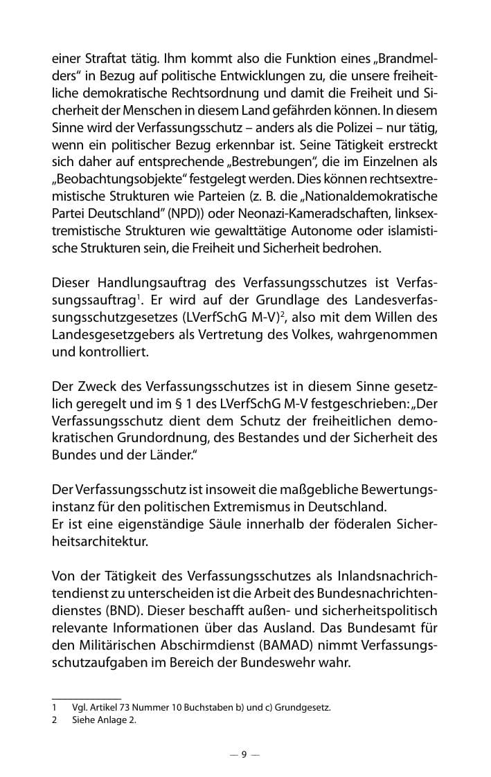 Seite 13 des Verfassungsschutzbericht 2018 Mecklenburg-Vorpommern
