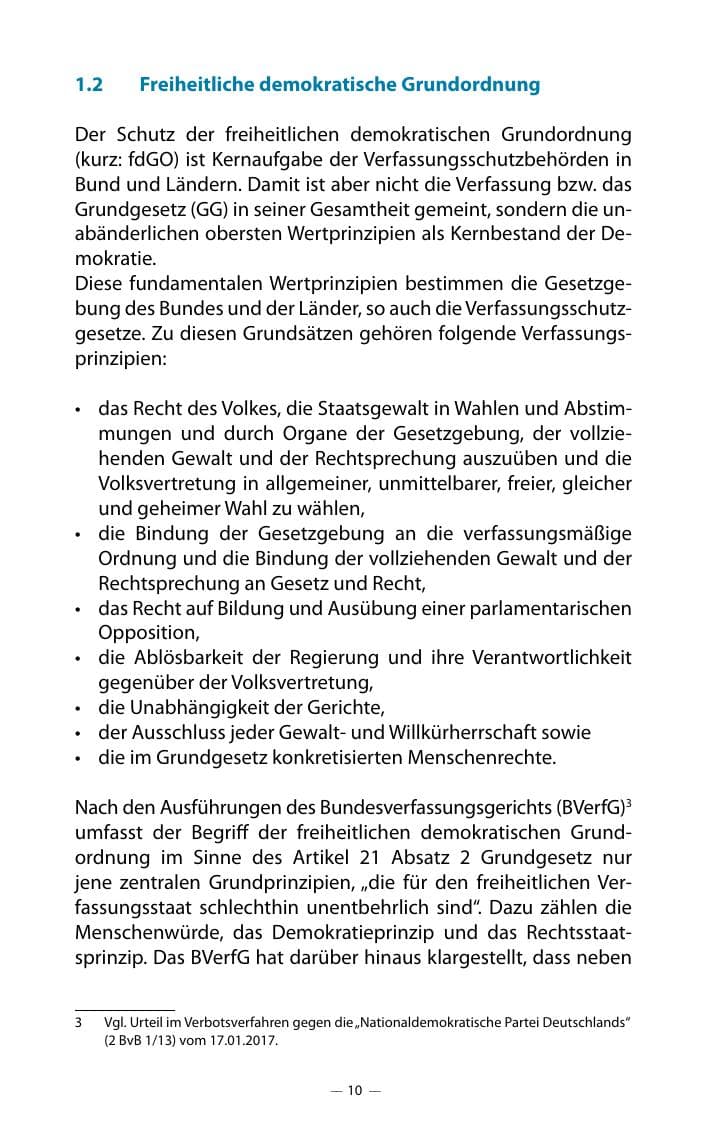 Seite 14 des Verfassungsschutzbericht 2018 Mecklenburg-Vorpommern