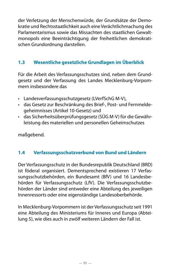 Seite 15 des Verfassungsschutzbericht 2018 Mecklenburg-Vorpommern