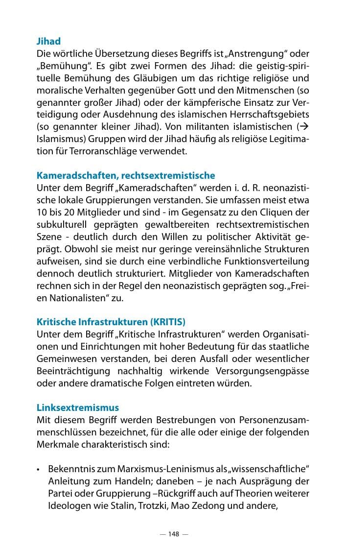 Seite 152 des Verfassungsschutzbericht 2018 Mecklenburg-Vorpommern