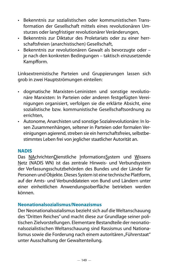 Seite 153 des Verfassungsschutzbericht 2018 Mecklenburg-Vorpommern