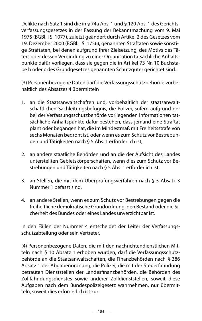 Seite 188 des Verfassungsschutzbericht 2018 Mecklenburg-Vorpommern
